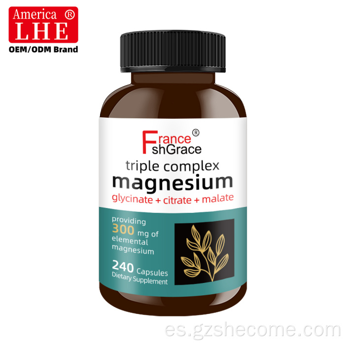 Shecome Triple Complejo Cápsulas de Magnesio Apoyo para Dormir